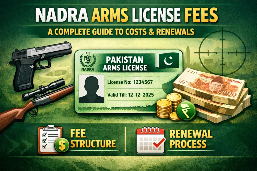 Nadra Arms License Fees 2026