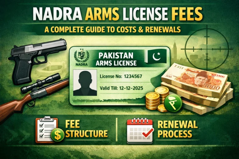 Nadra Arms License Fees 2026