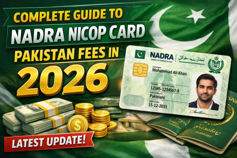 Nadra NICOP Card Pakistan Fees 2026