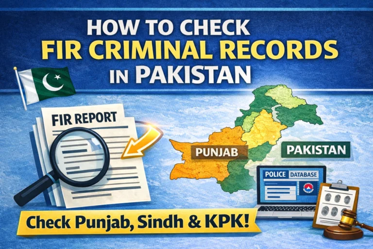 Criminal Record Fir Check With CNIC Online