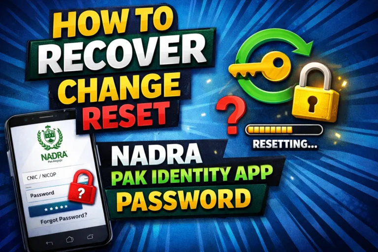 How to Recover Change Reset Nadra Pak Identity App Password