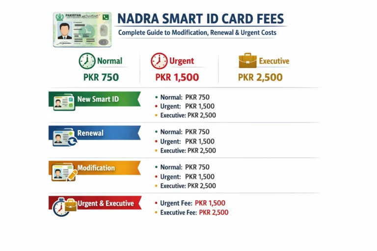 Nadra Smart Id Card Fees 2026 Renewal Modification Urgent
